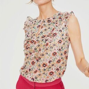 Boden Elise Top Ruffle Frills Blouse Shirt Women’s size 6 Keyhole